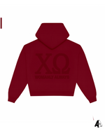 Distressed Patch Hoodie Chi Omega Kansas State University