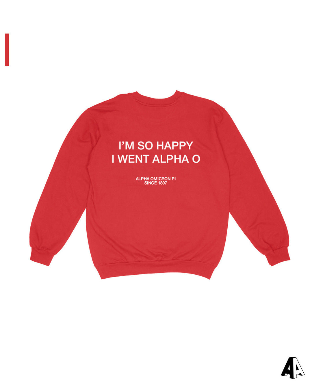 Red Crewneck Alpha Omicron Pi The University of Oklahoma