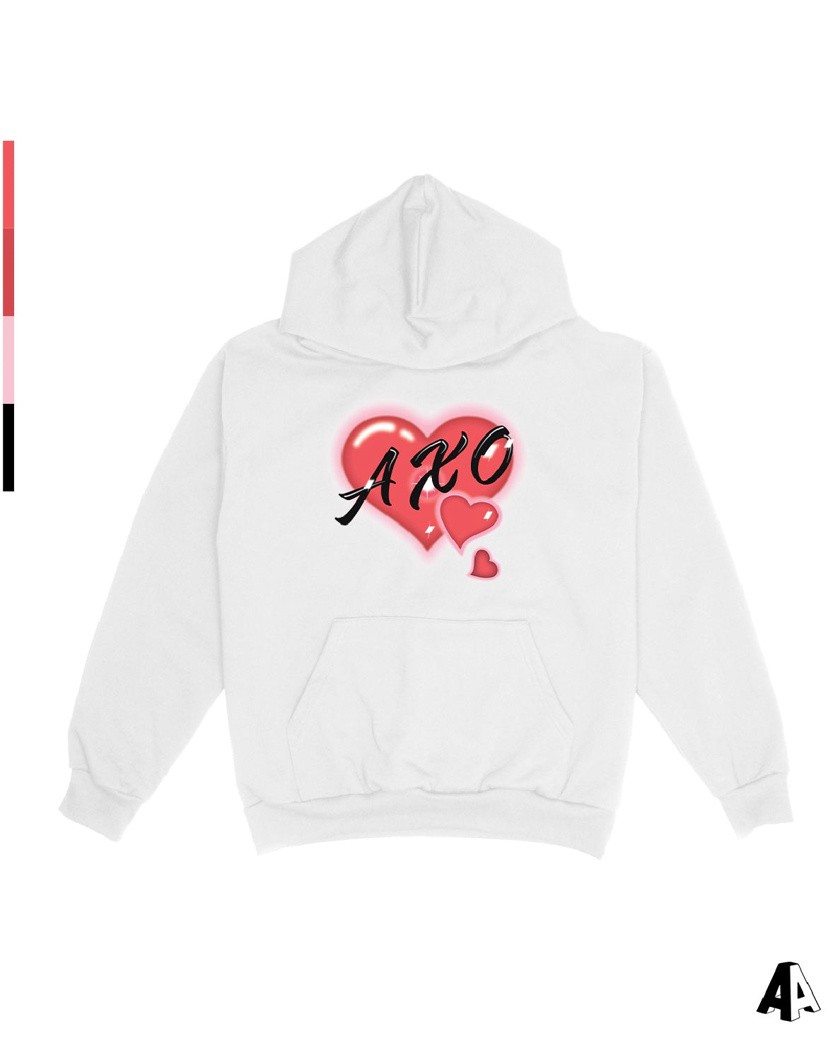 White Brushed Heart Hoodie - Alpha Apparel Company