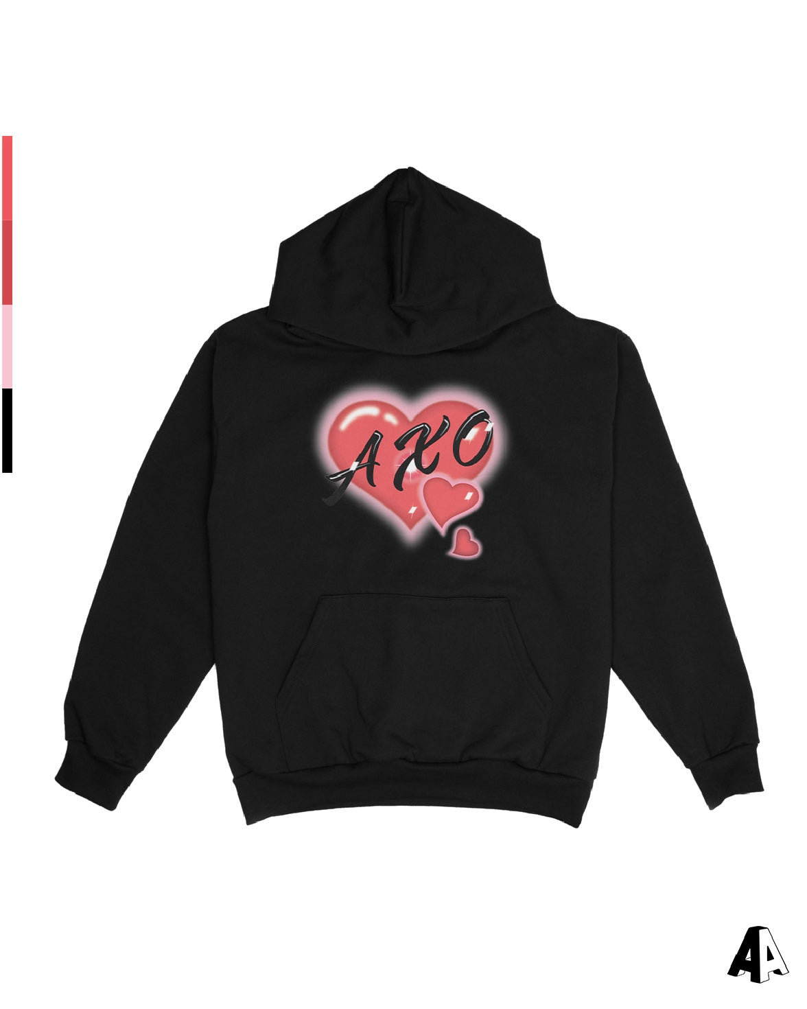 Black Brushed Heart Hoodie